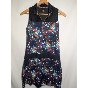 EP Sport Womens Abstract Multicolored Tennis Dress Sz S/P Pockets Pickleball